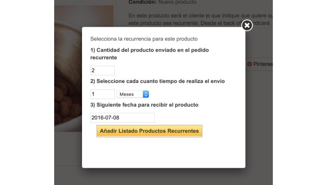 Módulo Compra Productos Recurrentes  - Recurrentes