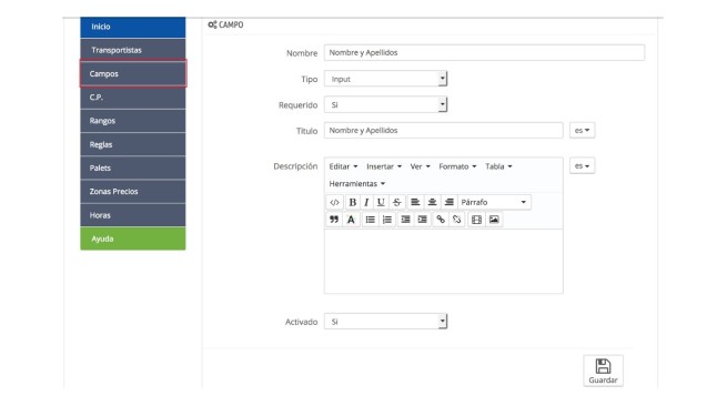 Zusatzoptionsmodul für den Transport in Prestashop  - Personalisierung von Sendungen