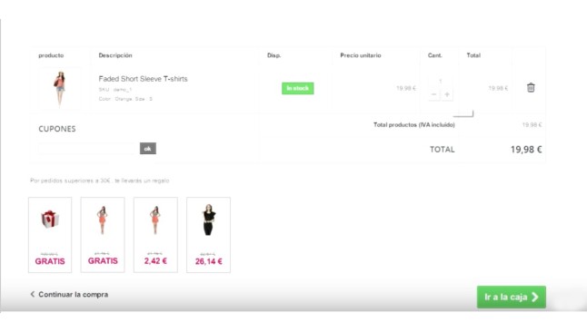 AwOferSinCheckout module to display cart deals  - Store management