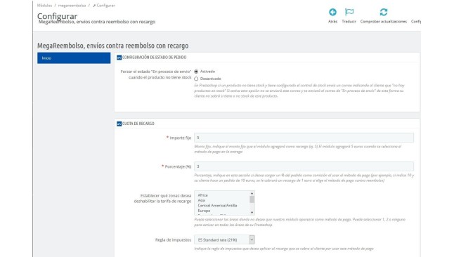 Módulo de Pago ContraReembolso con recargo y limitaciones Prestashop  - Sistemas de pago
