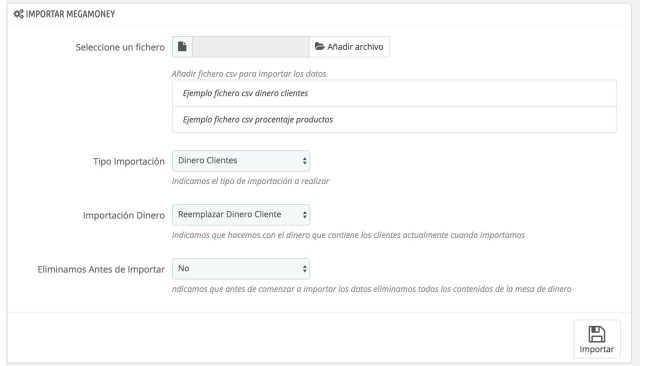 Module to assign virtual money to customers  - Continuous improvement