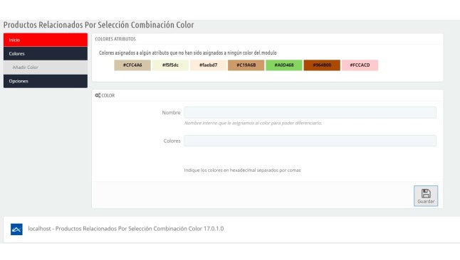 Módulo para mostrar productos relaciones por color  - Utilità