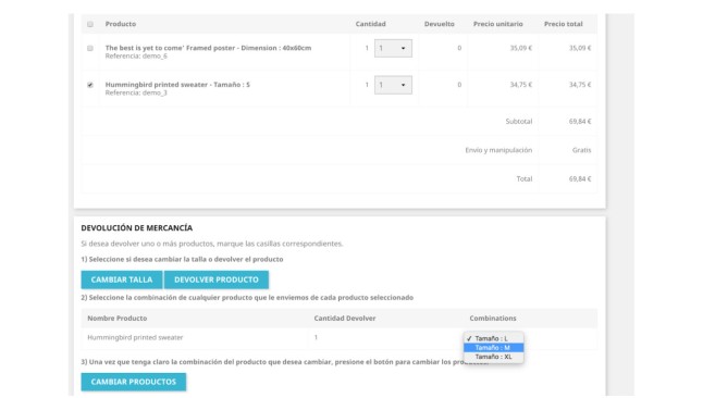 Retours du module RMA  - Modules Prestashop