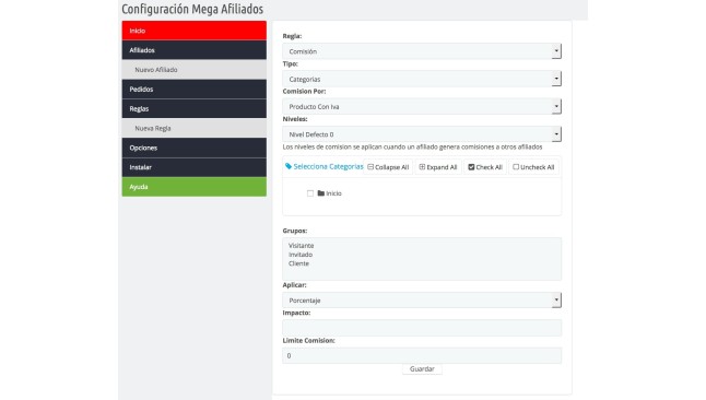 Affiliate-Modul in Prestashop  - Module für das BackOffice