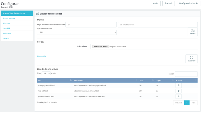 MEGASEO: Advanced SEO Module for PrestaShop - Redirections, Indexing and Optimization  - Utilities