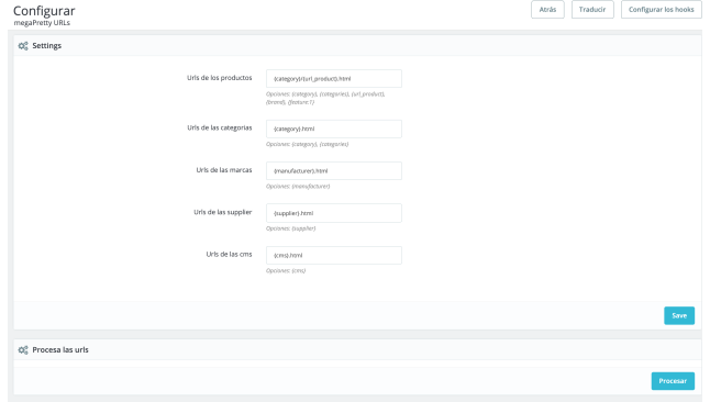 Megapretty URLs: Módulo para Personalización y Optimización de URLs en PrestaShop  - Utilidades