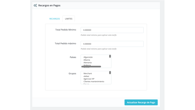 MegaPaymentFee: Module to apply surcharges on payment methods in PrestaShop  - Paypal