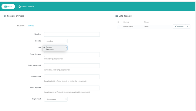 MegaPaymentFee: Module to apply surcharges on payment methods in PrestaShop  - Paypal