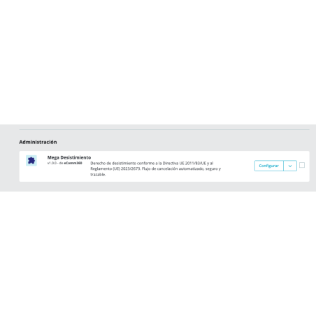 MEGADESIST | Botón Desistimiento PrestaShop Directiva UE