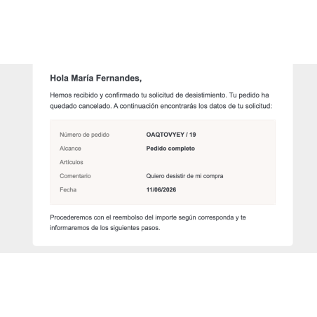 MEGADESIST | Botón Desistimiento PrestaShop Directiva UE