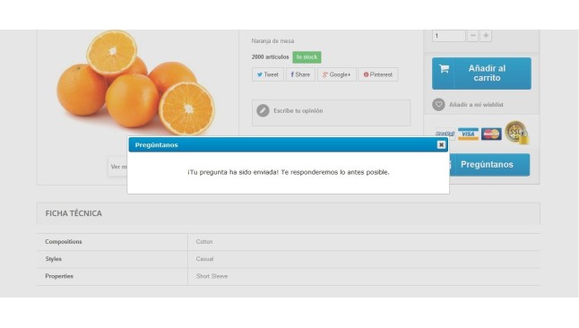 Module to request product information  - Store management