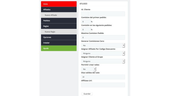 Affiliate-Modul in Prestashop  - Module für das BackOffice