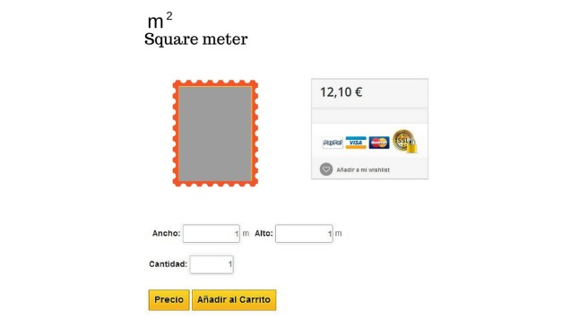 Modulo per vendere prodotti su misura in pollici, m2, m3, kg...  - Pagina prodotto Moduli PrestaShop