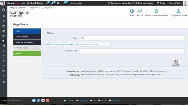 Modulo MegaFeed Exportador Datos XML y CSV  - Addons PrestaShop