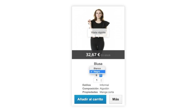 Modulo per visualizzare gli attributi e le caratteristiche degli articoli negli elenchi di prodotti  - Addons PrestaShop